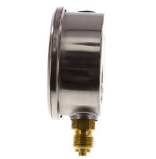 -1..1.5 Bar (-15..22 psi) Manomètre à glycérine inférieur Acier inoxydable/laiton 63 mm Classe 1.6