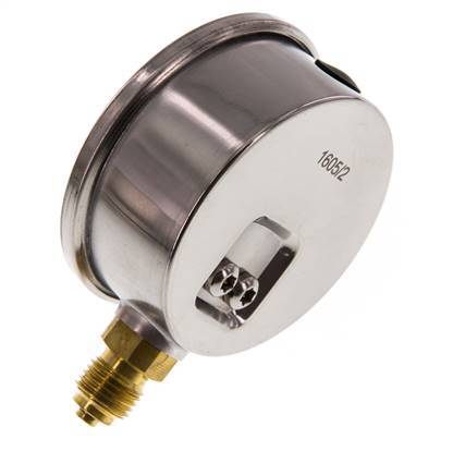 -1..1.5 Bar (-15..22 psi) Manomètre à glycérine inférieur Acier inoxydable/laiton 63 mm Classe 1.6