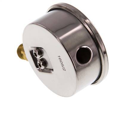 -1..1.5 Bar (-15..22 psi) Manomètre à glycérine inférieur Acier inoxydable/laiton 63 mm Classe 1.6