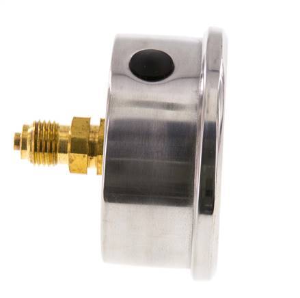 -1..3 Bar (-15..44 psi) Glycerin Pressure Gauge Rear Stainless steel/Brass 63 mm Class 1.6