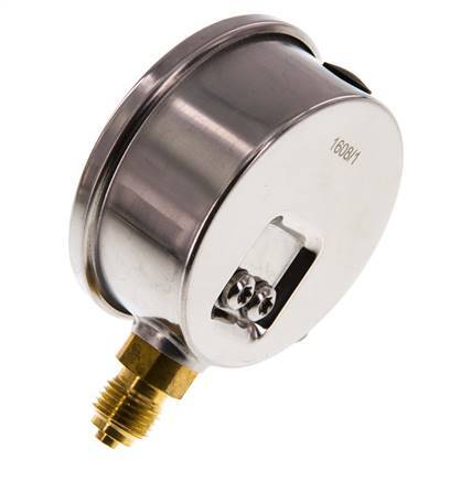 -1..3 Bar (-15..44 psi) Manomètre à glycérine inférieur Acier inoxydable/laiton 63 mm Classe 1.6