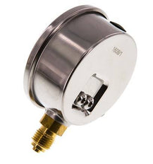 -1..3 Bar (-15..44 psi) Manomètre à glycérine inférieur Acier inoxydable/laiton 63 mm Classe 1.6