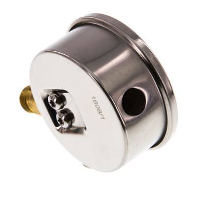 -1..3 Bar (-15..44 psi) Manomètre à glycérine inférieur Acier inoxydable/laiton 63 mm Classe 1.6