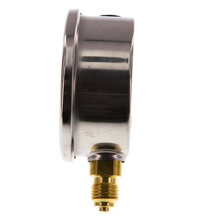 -1..5 Bar (-15..73 psi) Manomètre à glycérine inférieur Acier inoxydable/laiton 63 mm Classe 1.6