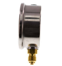 -1..5 Bar (-15..73 psi) Manomètre à glycérine inférieur Acier inoxydable/laiton 63 mm Classe 1.6