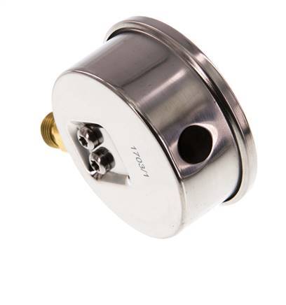 -1..5 Bar (-15..73 psi) Manomètre à glycérine inférieur Acier inoxydable/laiton 63 mm Classe 1.6