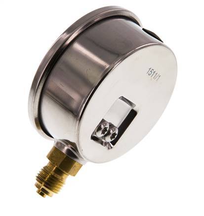 0..1 Bar (0..15 psi) Manomètre à glycérine inférieur Acier inoxydable/laiton 63 mm Classe 1.6