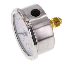 0..16 Bar (0..232 psi) Glycerin Pressure Gauge Rear Stainless steel/Brass 63 mm Class 1.6