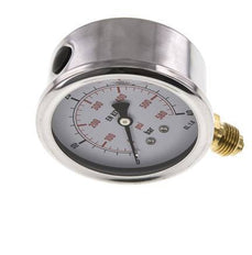 0..40 Bar (0..580 psi) Manomètre à glycérine inférieur Acier inoxydable/laiton 63 mm Classe 1.6