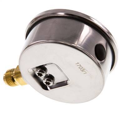 0..60 Bar (0..870 psi) Manomètre à glycérine inférieur Acier inoxydable/laiton 63 mm Classe 1.6