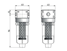 Filtre à charbon actif G1/8'' 310l/min Semi-Auto Polycarbonate Multifix 0
