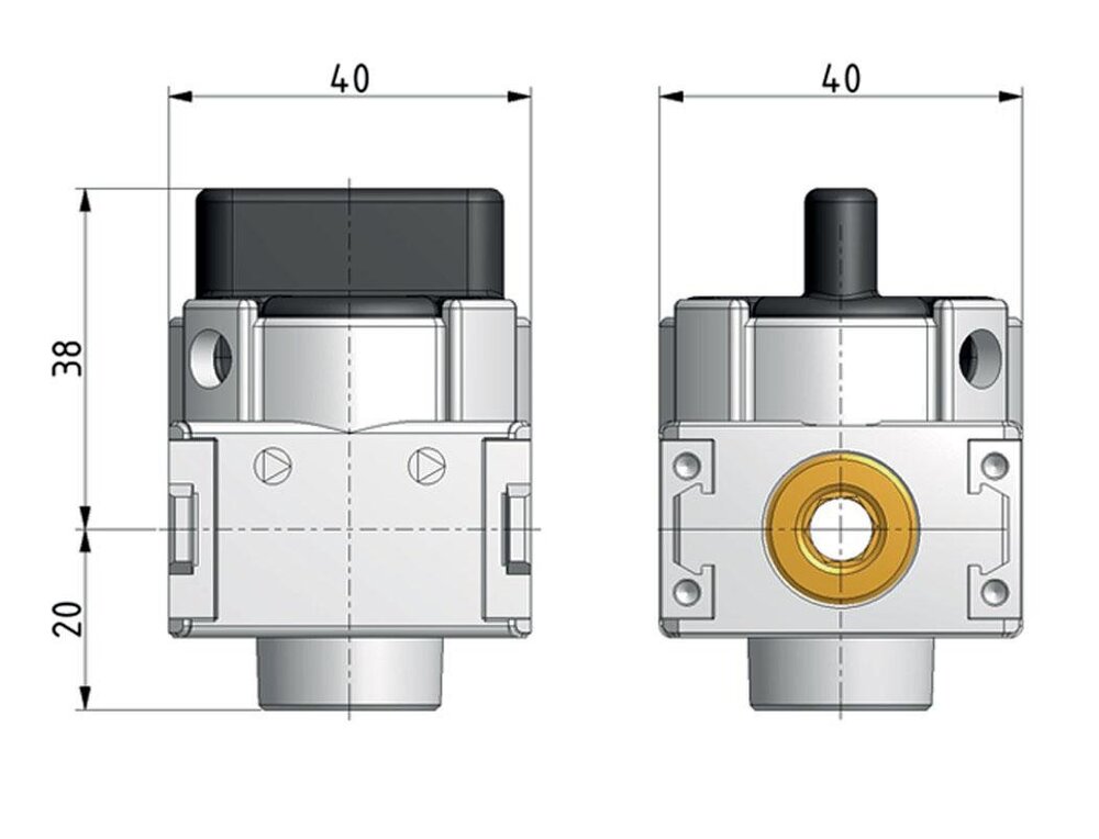 Vanne à bille 3/2 G1/4 1800 l/min Multifix 0