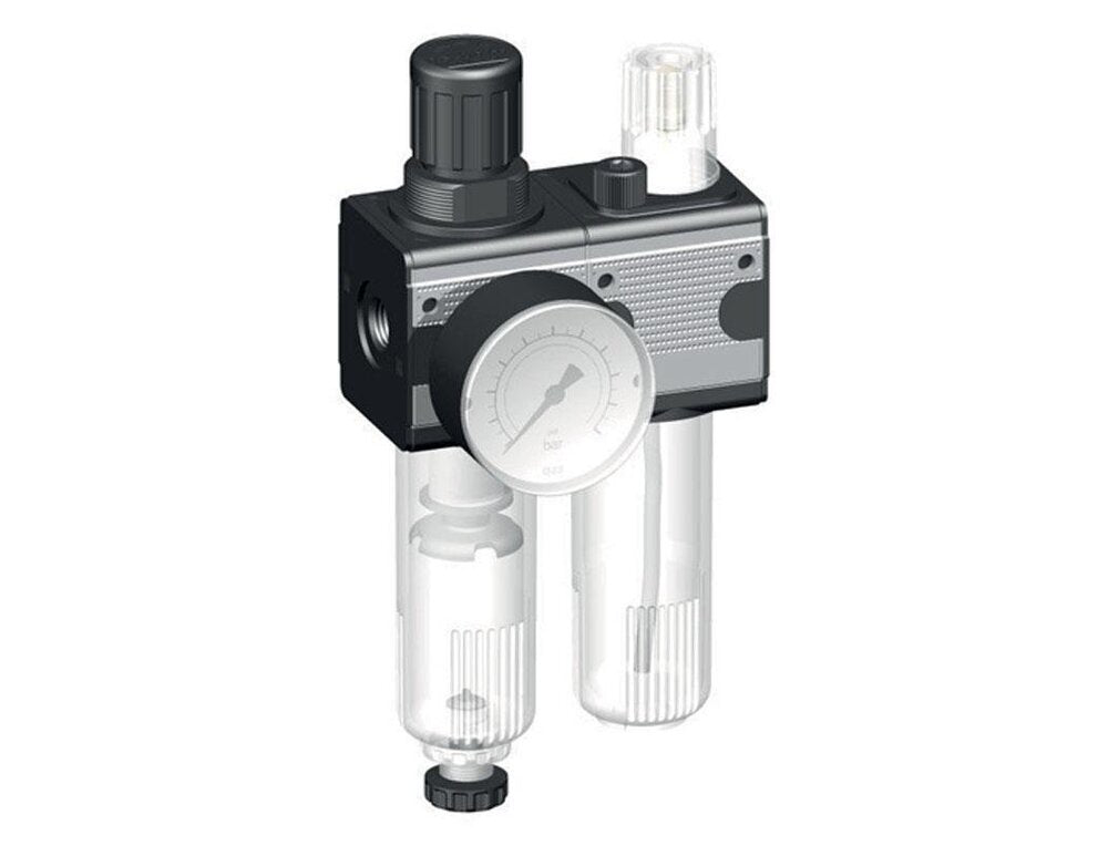 FRL 2-Part G1/4'' 1200 l/min 0.5-10.0bar/7-145psi Semi-Auto Protective Cage Polycarbonate Multifix 1