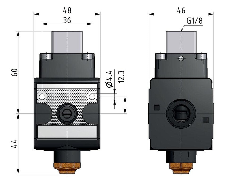 Vanne 3/2 G3/8 actionnée pneumatiquement 900 l/min Multifix 1