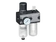 FRL 2 Parties G1/2'' 5800l/min 0.5-16.0bar/7-232psi Verrouillage de Cylindre Semi-Automatique en Polycarbonate Multifix 2