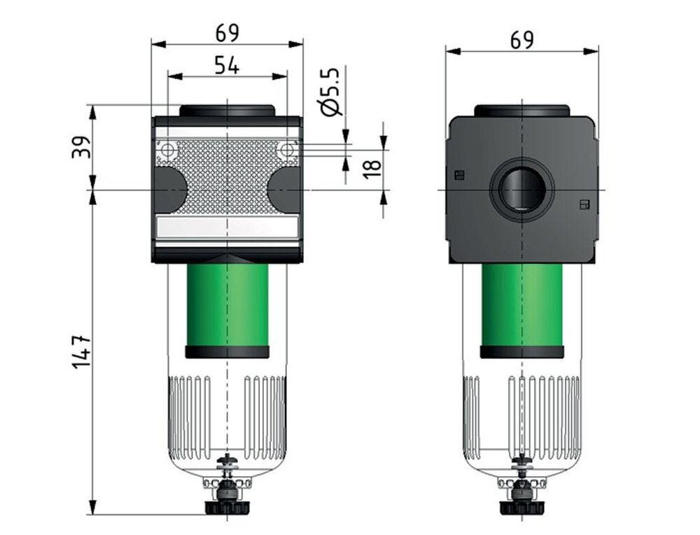 Microfiltre 0.01microns G1/2'' 720l/min Auto Metal Multifix 2