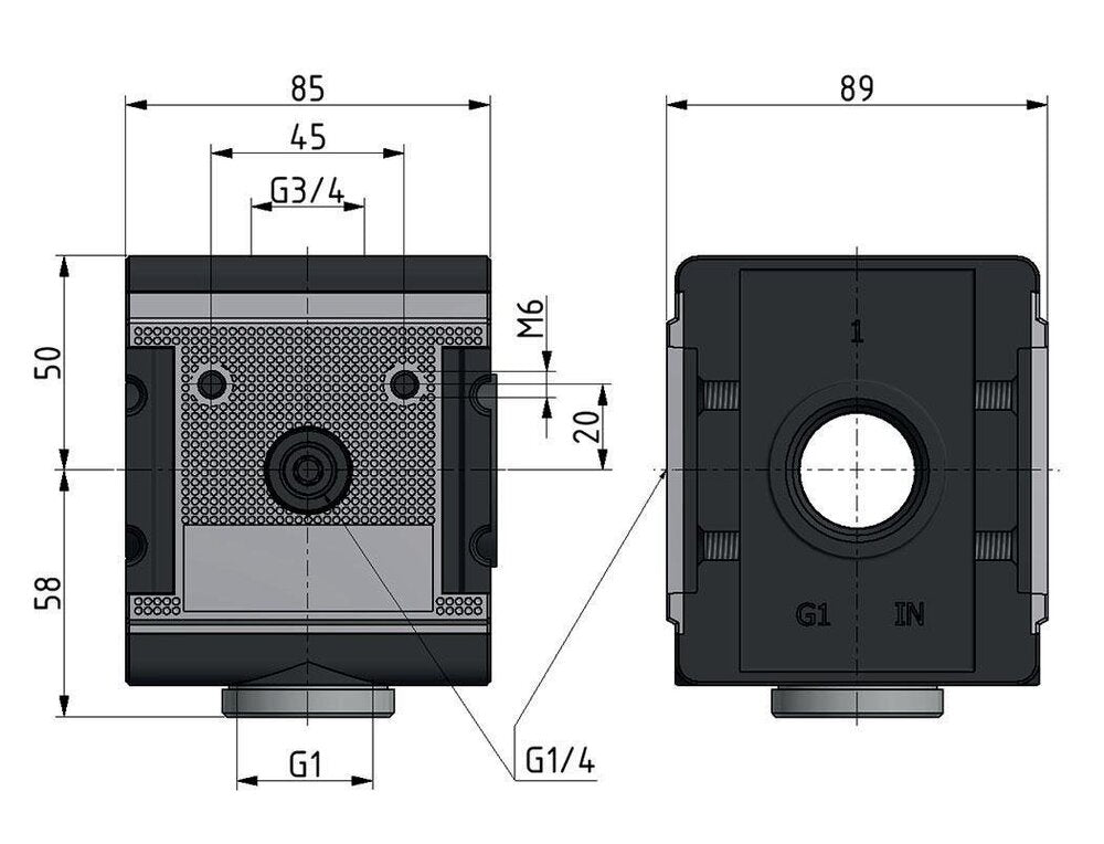 Distributeur G3/4x1 18000 l/min Multifix 4