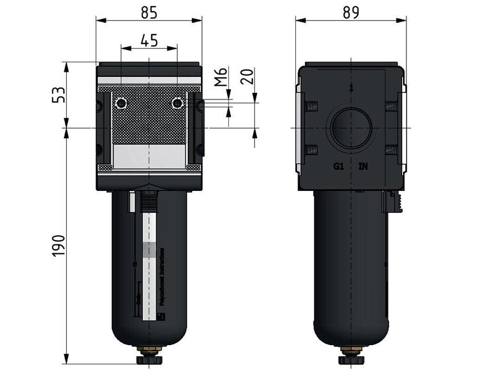 Filtre 5microns G3/4'' 8000l/min Semi-Auto Polycarbonate Multifix 4