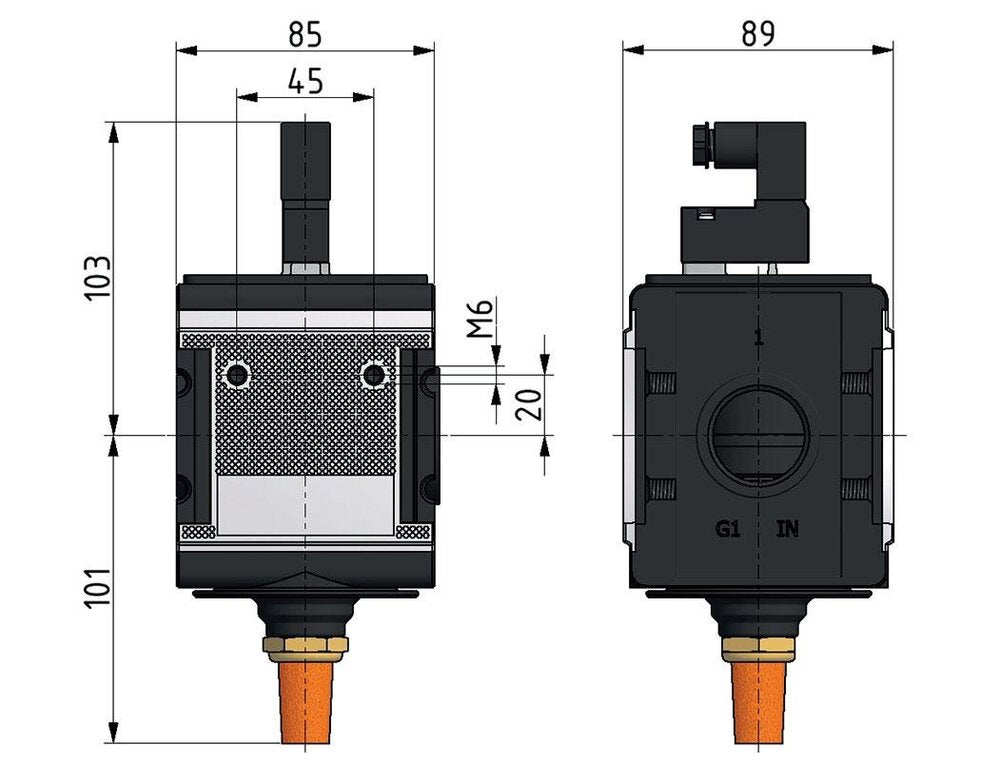 Soupape 3/2 G3/4 24VDC 12500 l/min Multifix 4