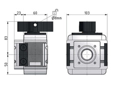 Vanne à bille 3/2 G1 25000 l/min Multifix 5