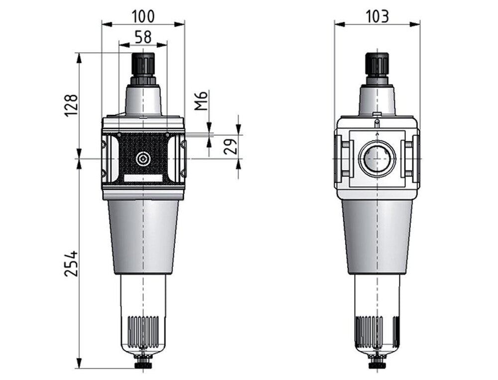Filter-Regulator G3/4'' 15000 l/min 0.1-3.0bar/1-44psi Auto Polycarbonate Multifix 5