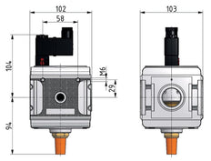 Vanne 3/2 G3/4 24VDC 14000 l/min Multifix 5