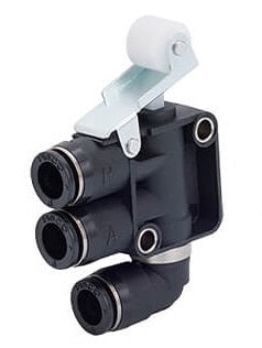 Vanne mécanique 3/2 à tube normalement ouvert de 4 mm pour échappement à rouleaux