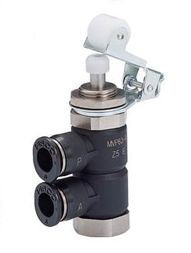 Vanne mécanique à rouleau 3/2 voies 4mm normalement fermée à l'échappement à l'air libre pour montage sur panneau