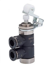 Vanne mécanique à rouleau 3/2 voies 4mm normalement fermée à l'échappement à l'air libre pour montage sur panneau