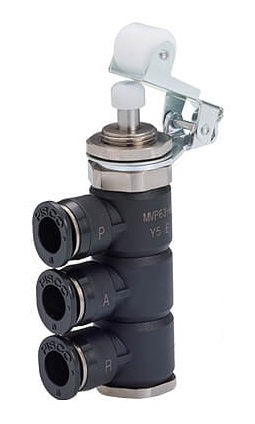 Vanne mécanique 3/2 à rouleaux, 6mm, normalement fermée, pour échappement de tube, à monter sur panneau