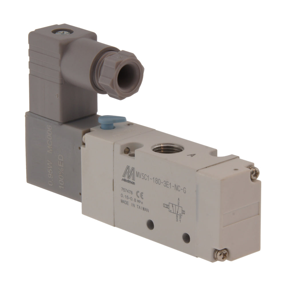 G1/8'' 24V DC 3/2-Way NO Électrovanne 1.5-8bar MVSC1