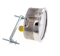 -1..0 Bar (-15..0 psi) Panel Mount Pressure Gauge Steel/Brass 100 mm Class 1.0 (Bracket)