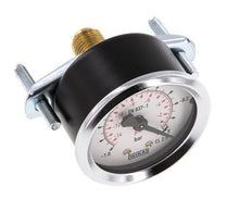 -1..0 Bar (-15..0 psi) Manomètre encastrable Acier/laiton 50 mm Classe 2.5 (Support)