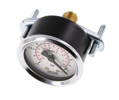 -1..0 Bar (-15..0 psi) Manomètre encastrable Acier/laiton 50 mm Classe 2.5 (Support)