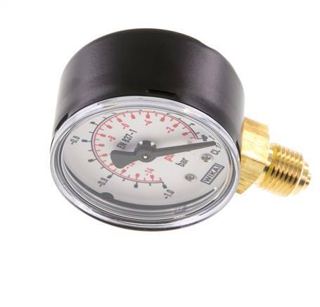 -1..0 Bar (-15..0 psi) Manomètre sous acier/laiton 50 mm Classe 1.6