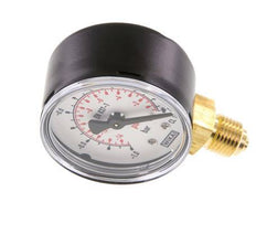 -1..0 Bar (-15..0 psi) Manomètre sous acier/laiton 50 mm Classe 1.6