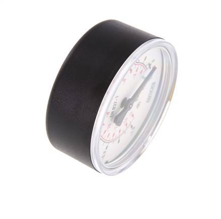 -1..0 Bar (-15..0 psi) Manomètre sous plastique/laiton 63 mm Classe 2.5