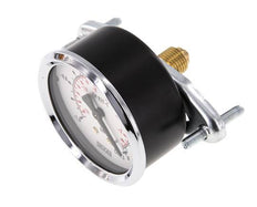 -1..0 Bar (-15..0 psi) Panel Mount Pressure Gauge Steel/Brass 63 mm Class 2.5 (Bracket)