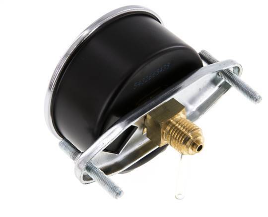 -1..0 Bar (-15..0 psi) Panel Mount Pressure Gauge Steel/Brass 63 mm Class 2.5 (Bracket)