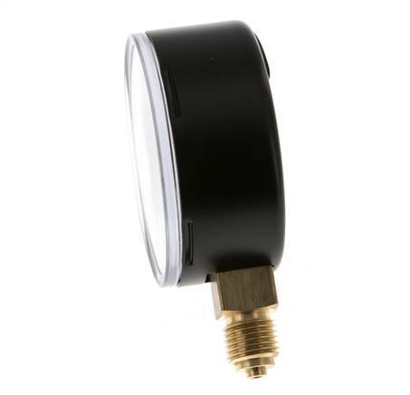 -1..0.6 Bar (-15..9 lb/po2) Manomètre sous acier/laiton 63 mm Classe 1.6
