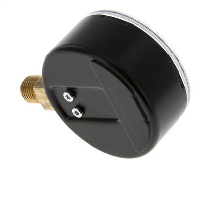 -1..0.6 Bar (-15..9 psi) Pressure Gauge Below Steel/Brass 63 mm Class 1.6
