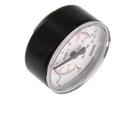 -1..1.5 Bar (-15..22 psi) Pressure Gauge Below Steel/Brass 63 mm Class 1.6