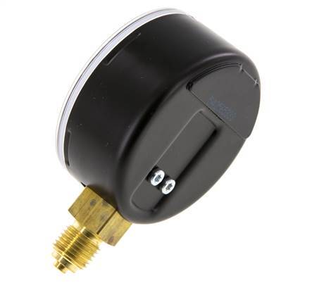 -1..9 Bar (-15..131 lb/po2) Manomètre sous acier/laiton 63 mm Classe 1.6