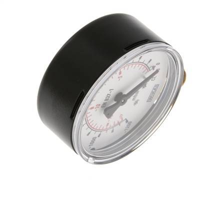 -1.2..0 Bar (-17..0 lb/po2) Manomètre sous acier/laiton 63 mm Classe 1.6