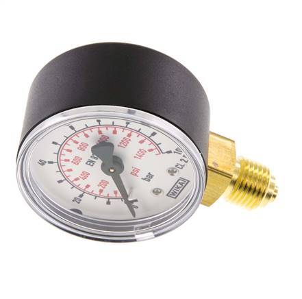 0..100 Bar (0..1450 psi) Manomètre sous plastique/laiton 50 mm Classe 2.5