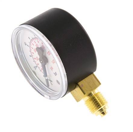 0..100 Bar (0..1450 psi) Manomètre sous plastique/laiton 50 mm Classe 2.5