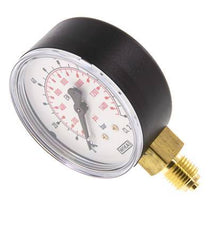 0..100 Bar (0..1450 psi) Manomètre sous plastique/laiton 63 mm Classe 2.5