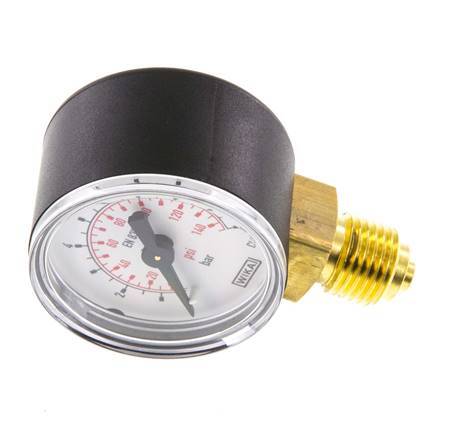0..10 Bar Pressure Gauge Below Plastic/Brass 40 mm Class 2.5