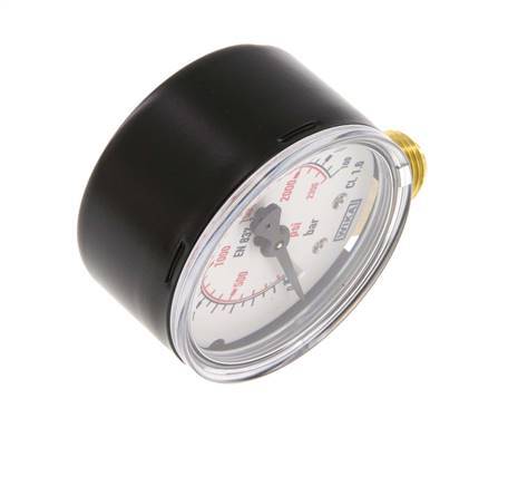 0..160 Bar (0..2321 psi) Manomètre sous acier/laiton 50 mm Classe 1.6