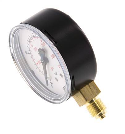 0..160 Bar (0..2321 psi) Pressure Gauge Below Steel/Brass 63 mm Class 1.6